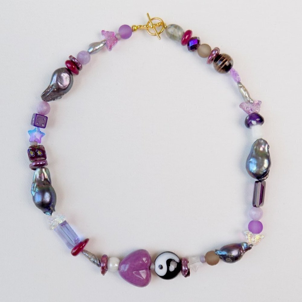 new! handmade beaded choker chunky choker with charms necklace